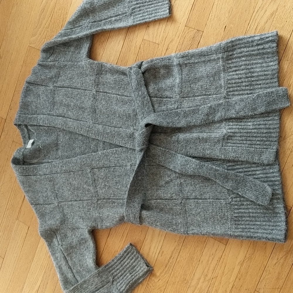 A New Day, grey heathered cardigan